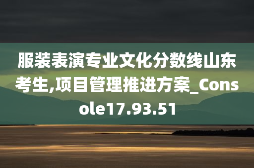 服装表演专业文化分数线山东考生,项目管理推进方案_Console17.93.51