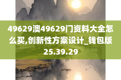 49629澳49629门资料大全怎么买,创新性方案设计_钱包版25.39.29