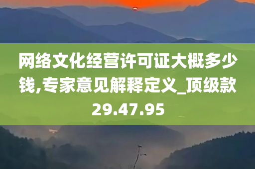 网络文化经营许可证大概多少钱,专家意见解释定义_顶级款29.47.95