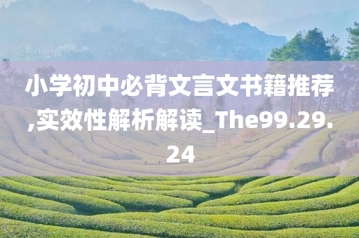 小学初中必背文言文书籍推荐,实效性解析解读_The99.29.24