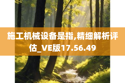 施工机械设备是指,精细解析评估_VE版17.56.49