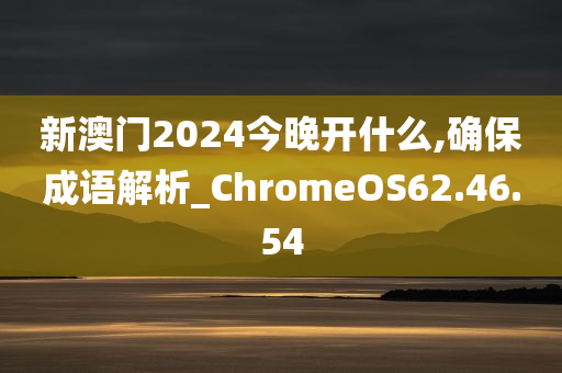 新澳门2024今晚开什么,确保成语解析_ChromeOS62.46.54