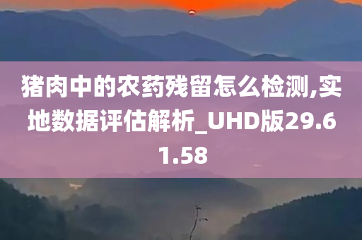 猪肉中的农药残留怎么检测,实地数据评估解析_UHD版29.61.58