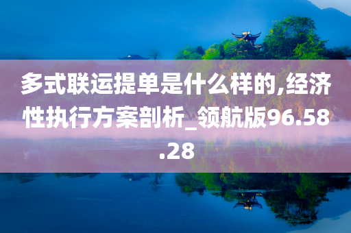 多式联运提单是什么样的,经济性执行方案剖析_领航版96.58.28