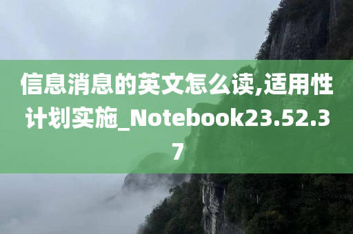 信息消息的英文怎么读,适用性计划实施_Notebook23.52.37