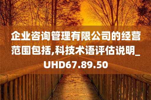 企业咨询管理有限公司的经营范围包括,科技术语评估说明_UHD67.89.50