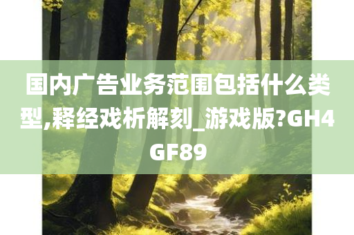 国内广告业务范围包括什么类型,释经戏析解刻_游戏版?GH4GF89