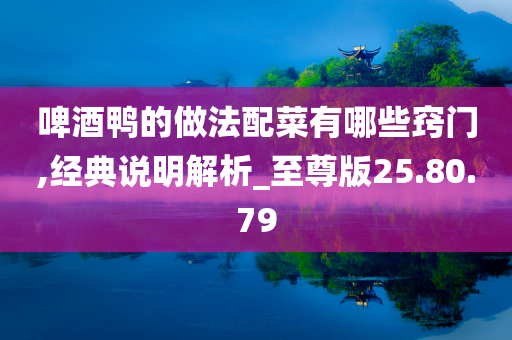 啤酒鸭的做法配菜有哪些窍门,经典说明解析_至尊版25.80.79