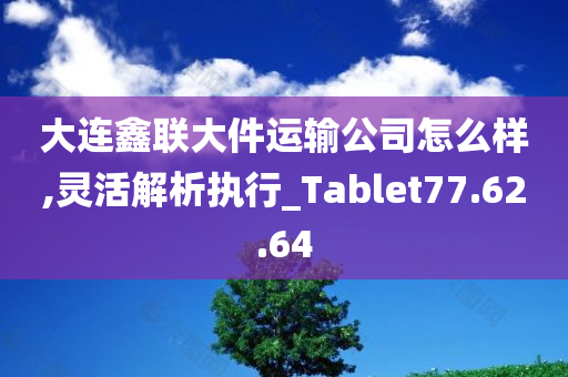 大连鑫联大件运输公司怎么样,灵活解析执行_Tablet77.62.64