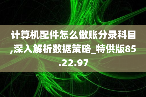 计算机配件怎么做账分录科目,深入解析数据策略_特供版85.22.97