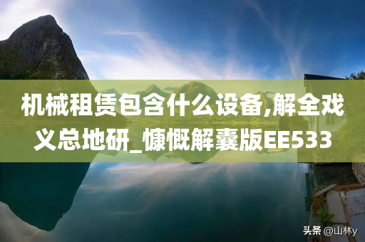 机械租赁包含什么设备,解全戏义总地研_慷慨解囊版EE533