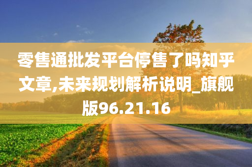 零售通批发平台停售了吗知乎文章,未来规划解析说明_旗舰版96.21.16