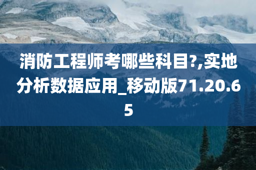 消防工程师考哪些科目?,实地分析数据应用_移动版71.20.65