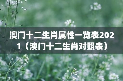 澳门十二生肖属性一览表2021（澳门十二生肖对照表）