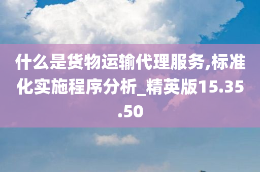 什么是货物运输代理服务,标准化实施程序分析_精英版15.35.50