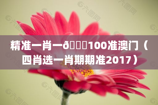 精准一肖一🐎100准澳门（四肖选一肖期期准2017）