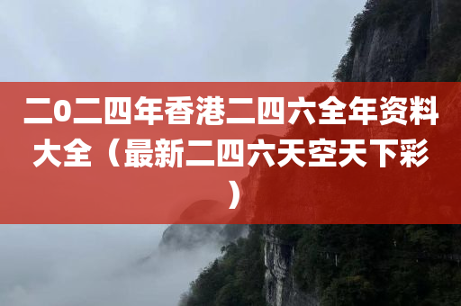 二0二四年香港二四六全年资料大全（最新二四六天空天下彩）