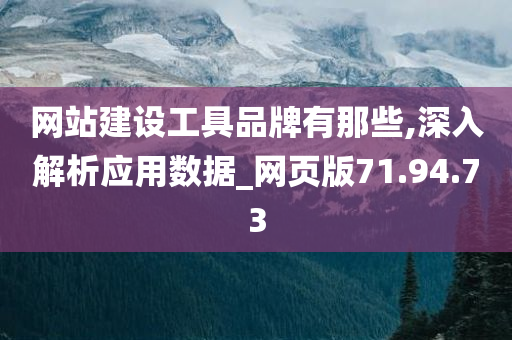 网站建设工具品牌有那些,深入解析应用数据_网页版71.94.73