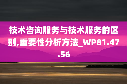 技术咨询服务与技术服务的区别,重要性分析方法_WP81.47.56