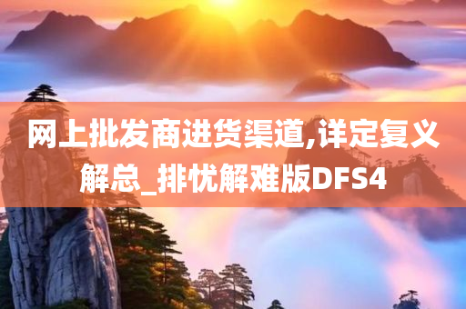 网上批发商进货渠道,详定复义解总_排忧解难版DFS4