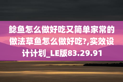 鲶鱼怎么做好吃又简单家常的做法草鱼怎么做好吃?,实效设计计划_LE版83.29.91