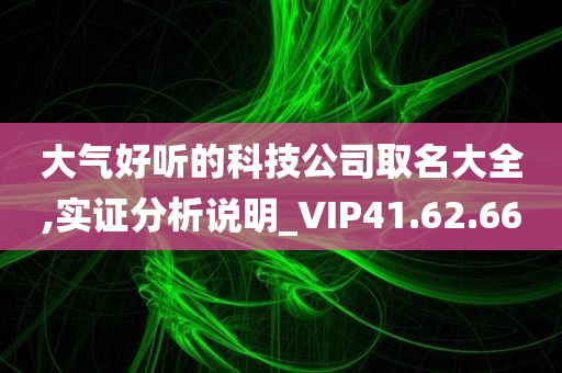 大气好听的科技公司取名大全,实证分析说明_VIP41.62.66