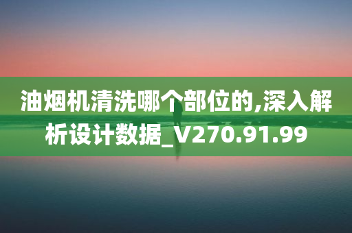 油烟机清洗哪个部位的,深入解析设计数据_V270.91.99