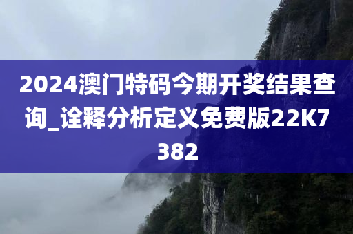 2024澳门特码今期开奖结果查询_诠释分析定义免费版22K7382