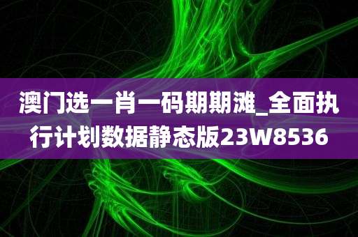 澳门选一肖一码期期滩_全面执行计划数据静态版23W8536