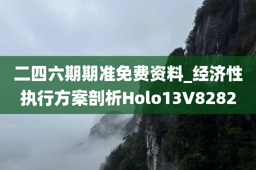 二四六期期准免费资料_经济性执行方案剖析Holo13V8282