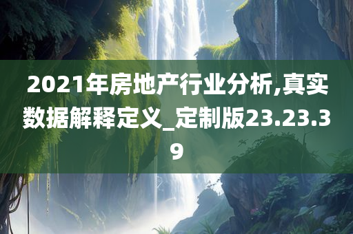 2021年房地产行业分析,真实数据解释定义_定制版23.23.39