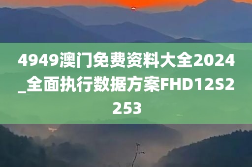 4949澳门免费资料大全2024_全面执行数据方案FHD12S2253