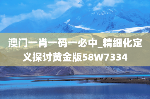 澳门一肖一码一必中_精细化定义探讨黄金版58W7334