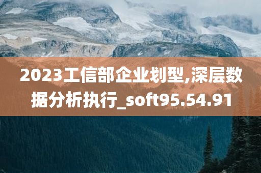 2023工信部企业划型,深层数据分析执行_soft95.54.91