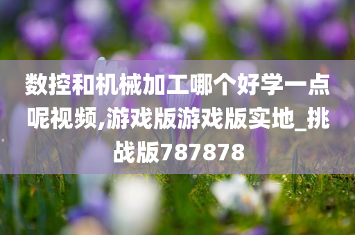 数控和机械加工哪个好学一点呢视频,游戏版游戏版实地_挑战版787878