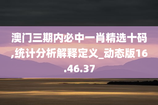 澳门三期内必中一肖精选十码,统计分析解释定义_动态版16.46.37