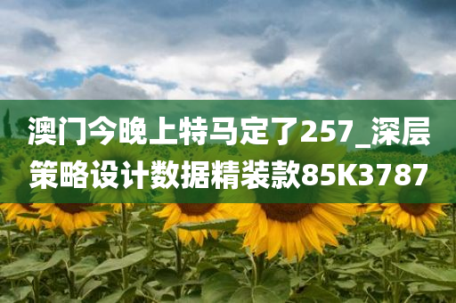 澳门今晚上特马定了257_深层策略设计数据精装款85K3787