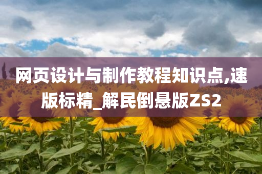 网页设计与制作教程知识点,速版标精_解民倒悬版ZS2