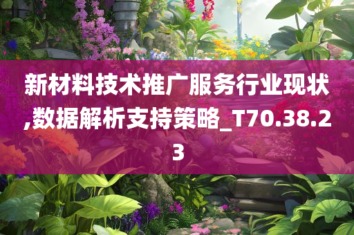 新材料技术推广服务行业现状,数据解析支持策略_T70.38.23