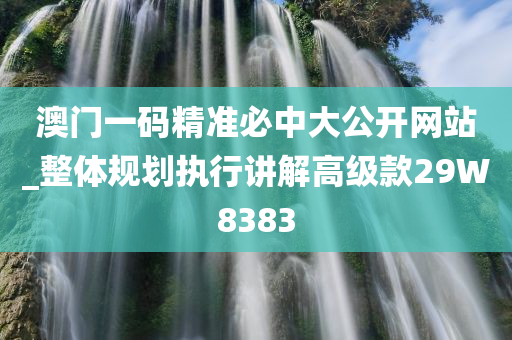 澳门一码精准必中大公开网站_整体规划执行讲解高级款29W8383