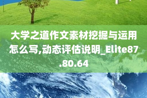 大学之道作文素材挖掘与运用怎么写,动态评估说明_Elite87.80.64