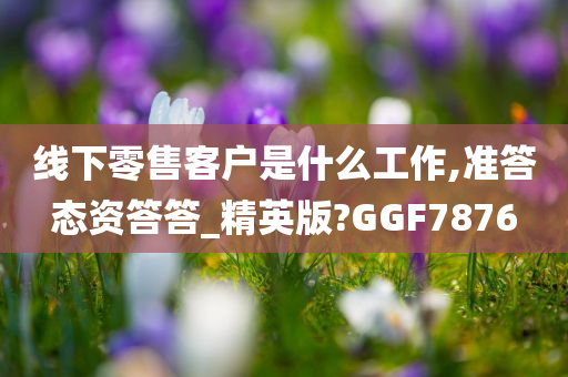 线下零售客户是什么工作,准答态资答答_精英版?GGF7876