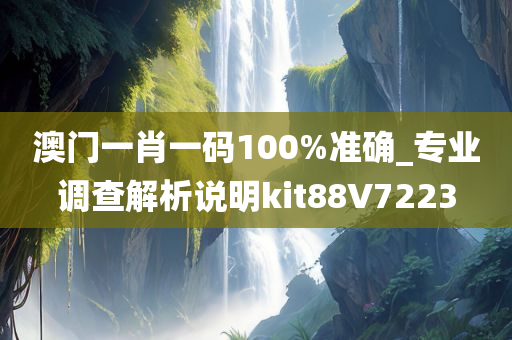 澳门一肖一码100%准确_专业调查解析说明kit88V7223