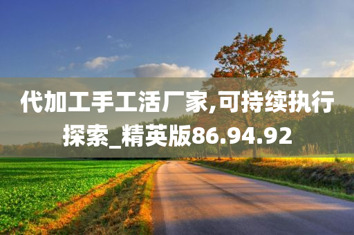 代加工手工活厂家,可持续执行探索_精英版86.94.92