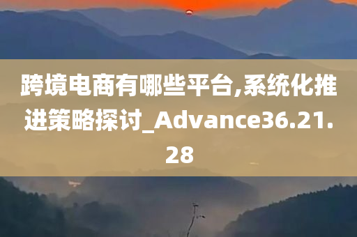 跨境电商有哪些平台,系统化推进策略探讨_Advance36.21.28