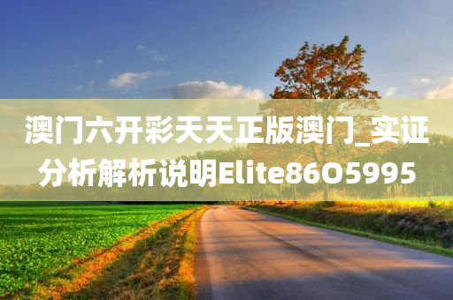 澳门六开彩天天正版澳门_实证分析解析说明Elite86O5995