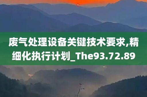 废气处理设备关键技术要求,精细化执行计划_The93.72.89