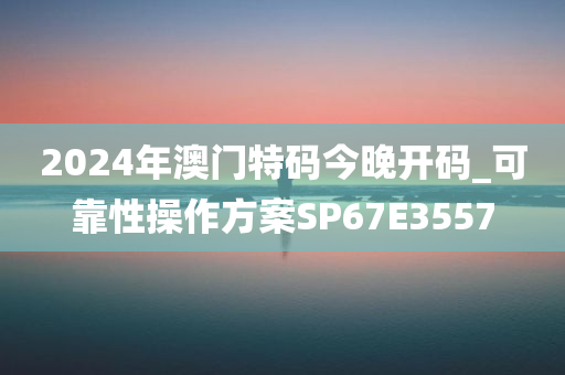 2024年澳门特码今晚开码_可靠性操作方案SP67E3557