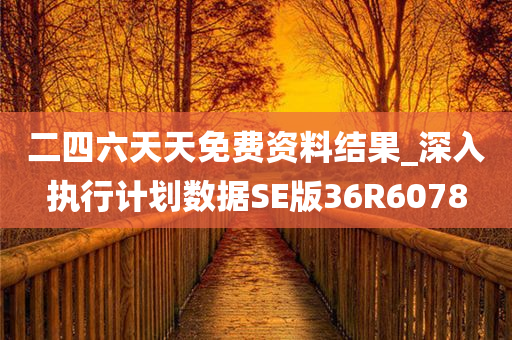 二四六天天免费资料结果_深入执行计划数据SE版36R6078