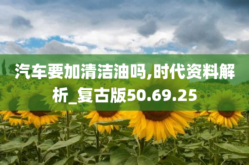 汽车要加清洁油吗,时代资料解析_复古版50.69.25